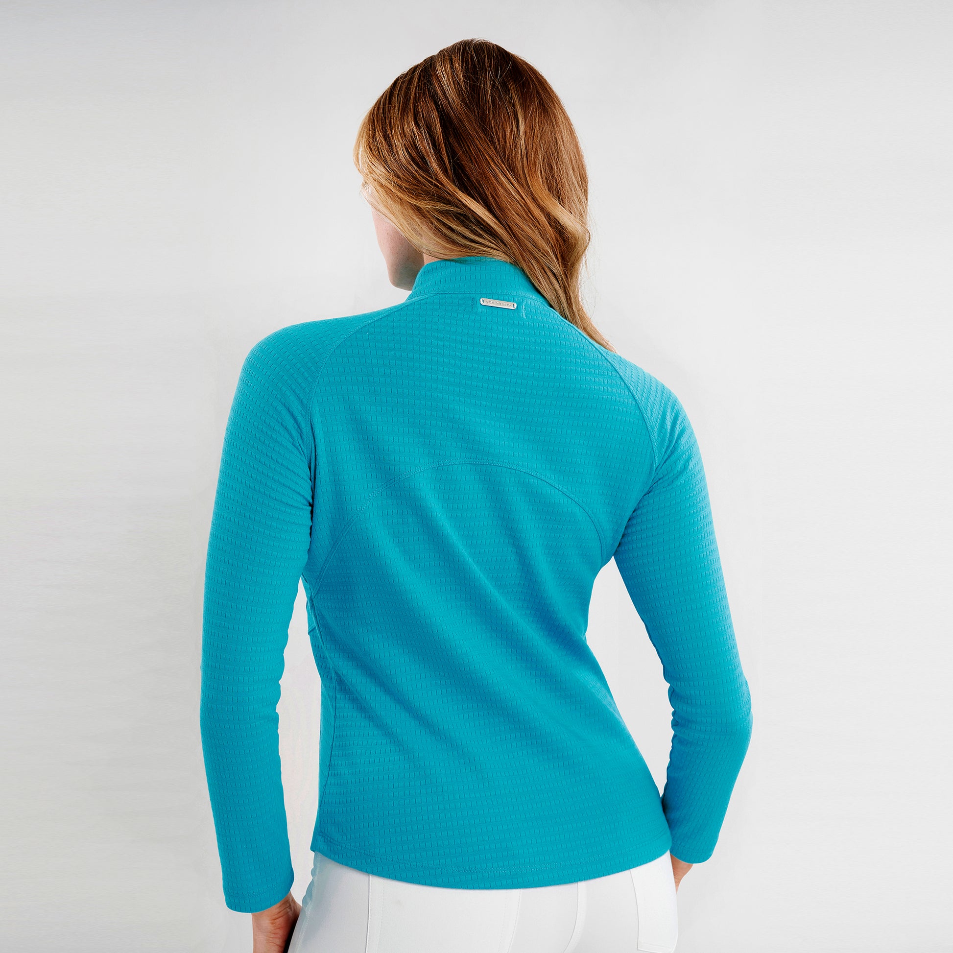 Green Lamb Ladies Zip Neck Top with Textured Finish