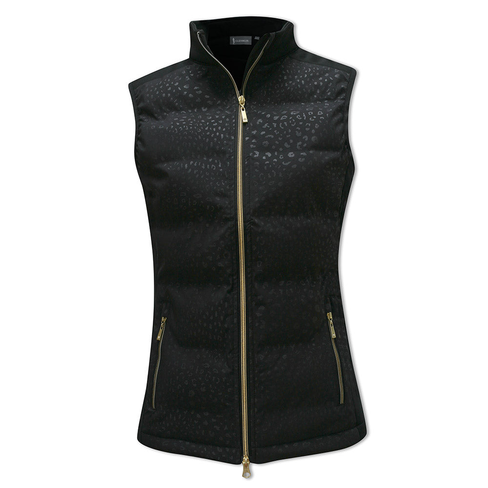 Glenmuir Ladies Water Repellent Padded Gilet in Black Animal Print