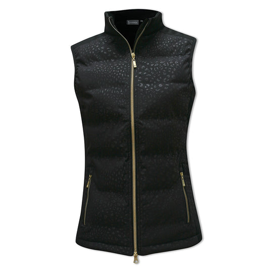 Glenmuir Ladies Water Repellent Padded Gilet in Black Animal Print
