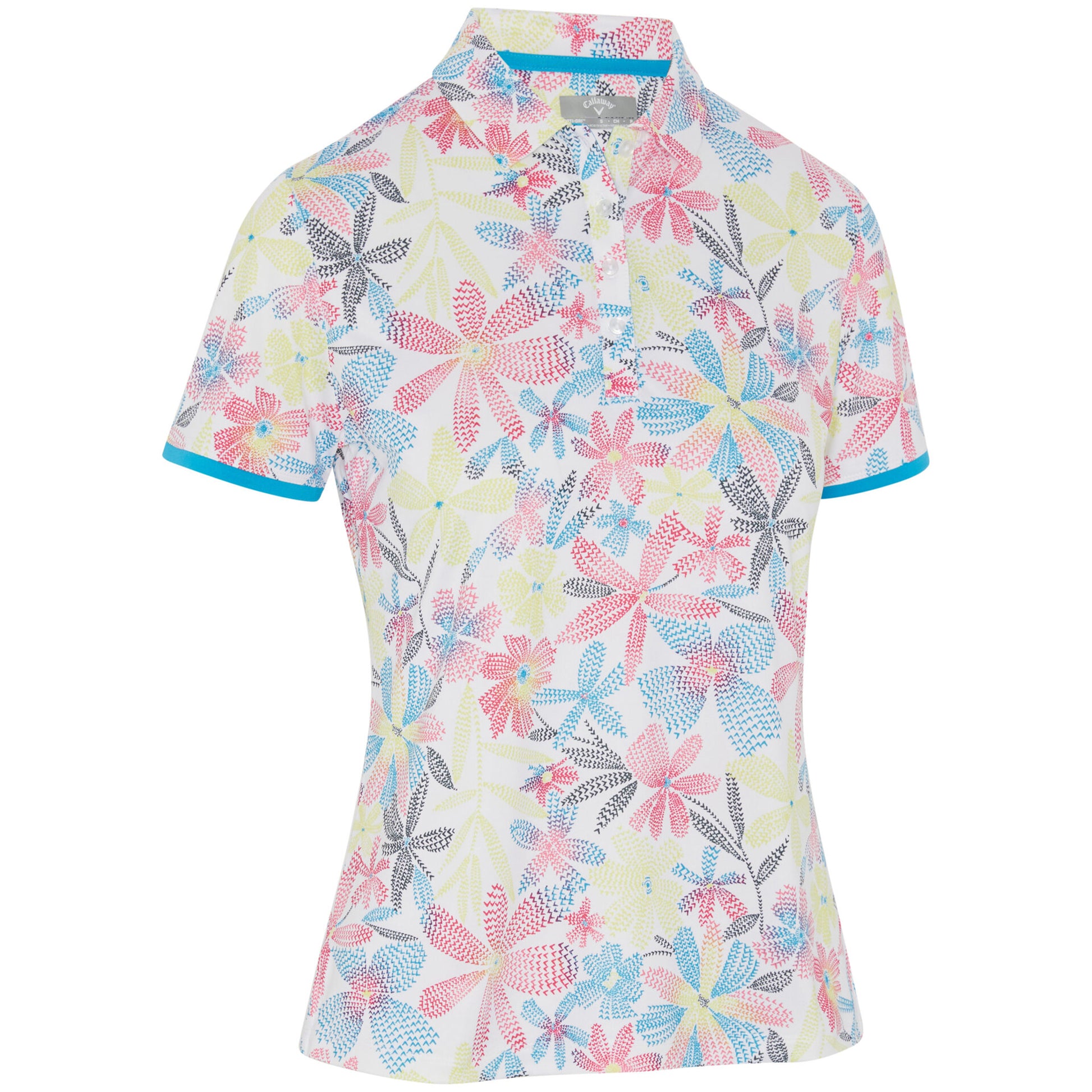Callaway Ladies Short Sleeve Golf Polo with Digitised Chev Floral Print