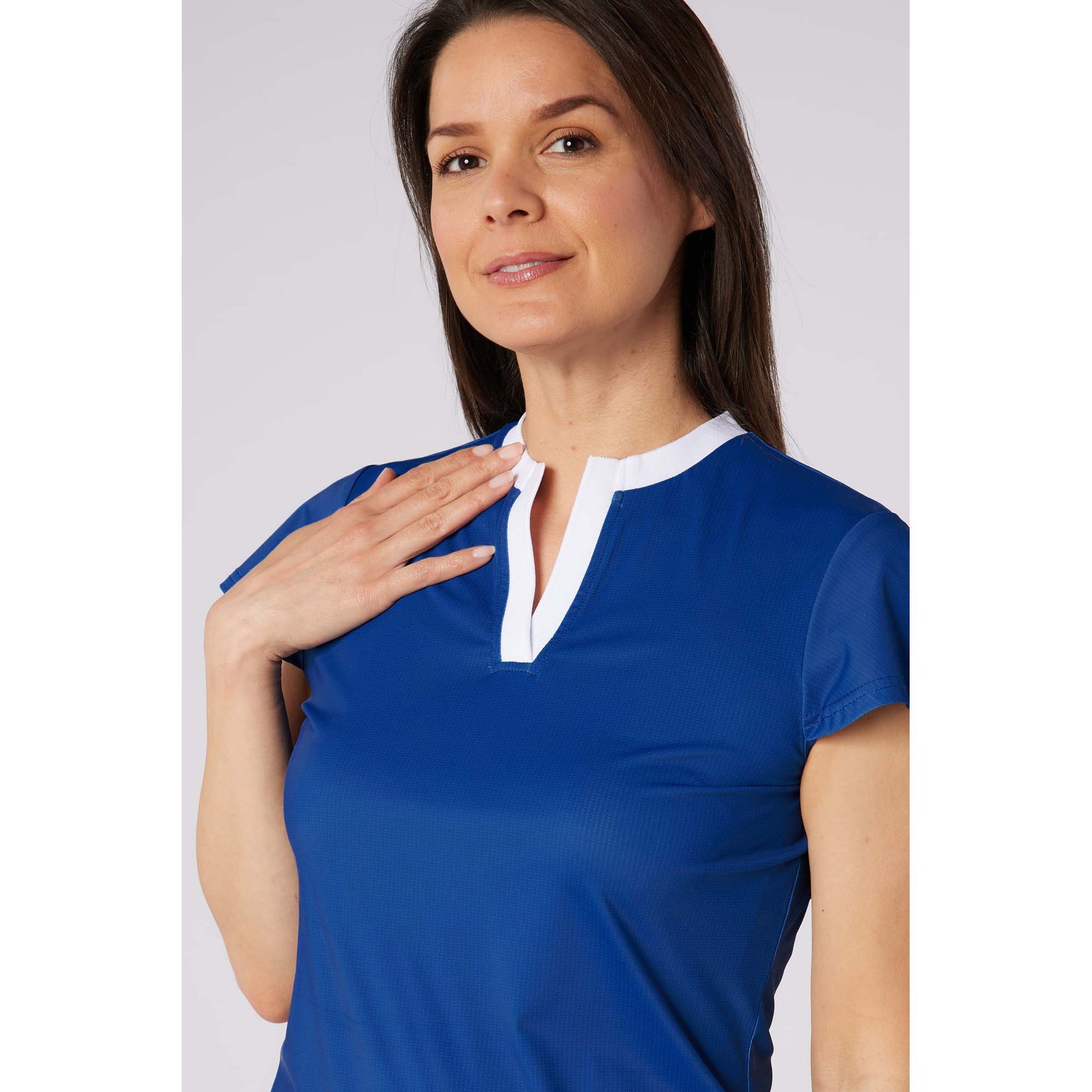 Swing Out Sister Ladies V-Neck Polo with Fabulous Floaty Sleeves for a Feminine Edge