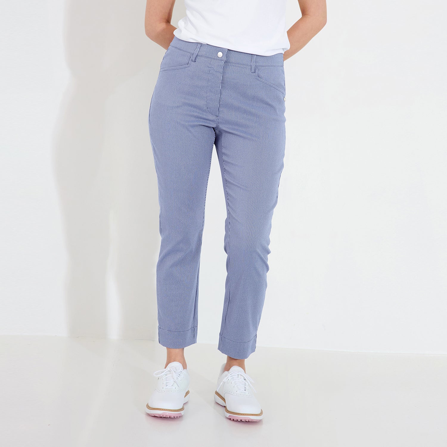 Abacus Ladies 7/8 Pinstripe Trousers - Effortless Style & Performance