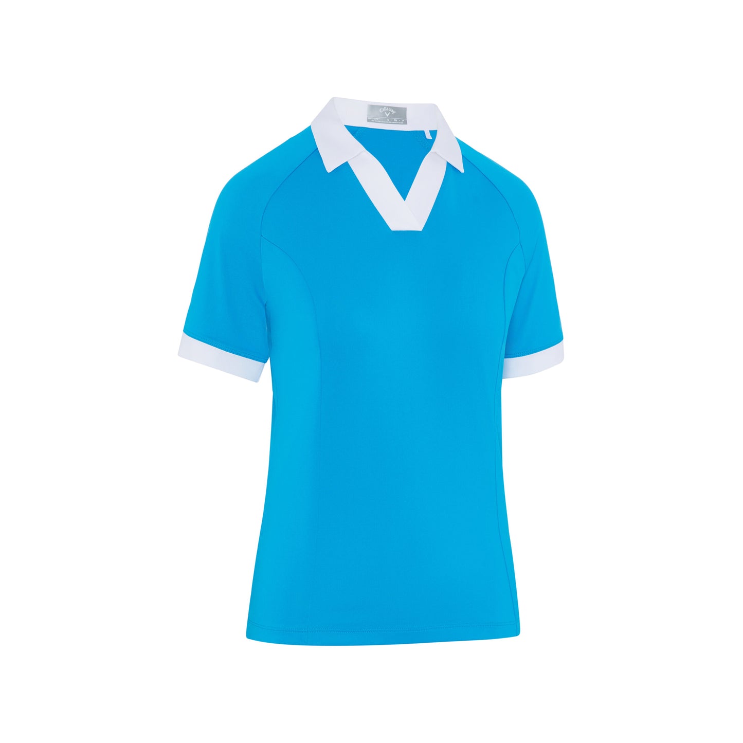 Callaway Ladies Short Sleeve Colour Block Golf Polo in Vivid Blue