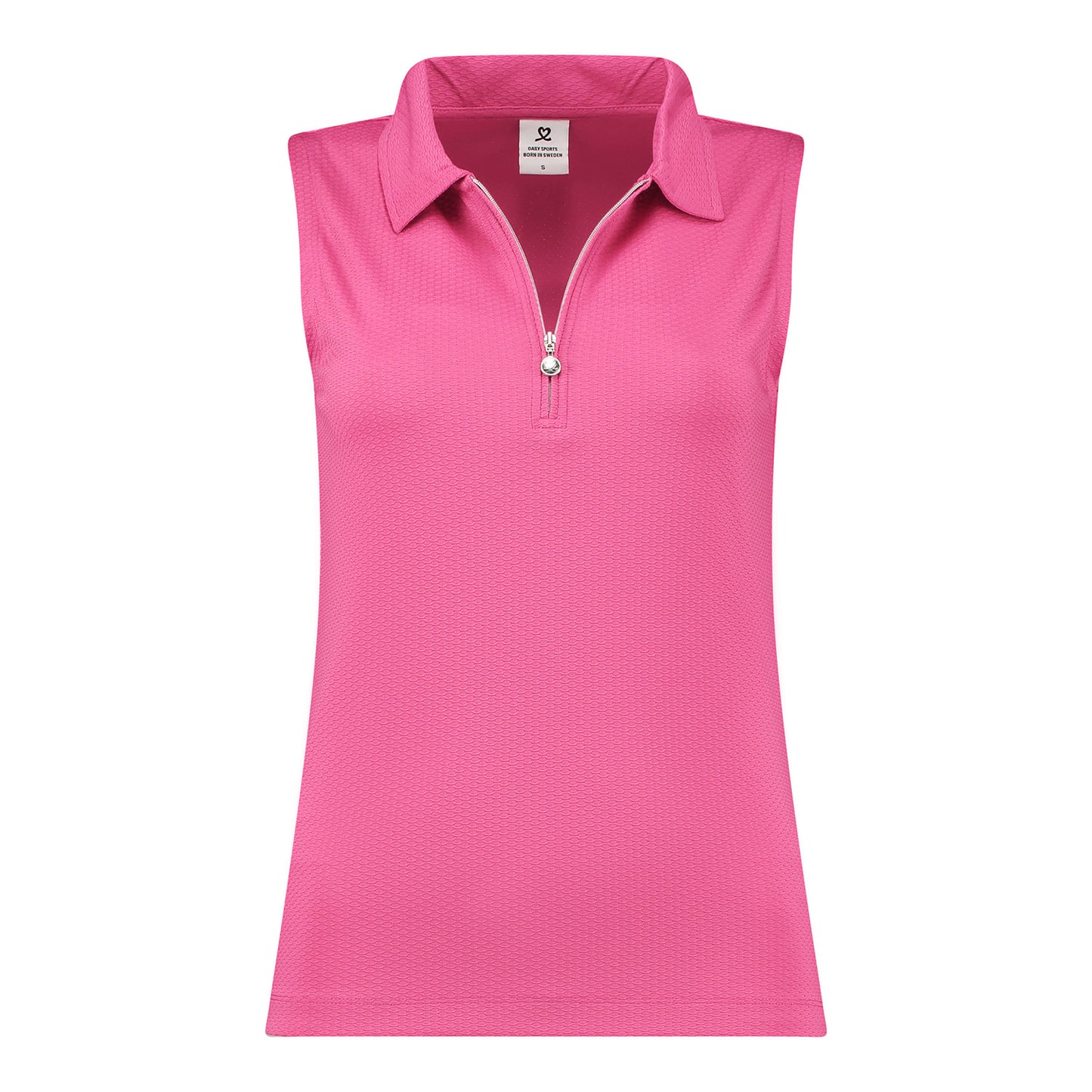 Daily Sports Honeycomb Structured Sleeveless Polo in Tulip Pink