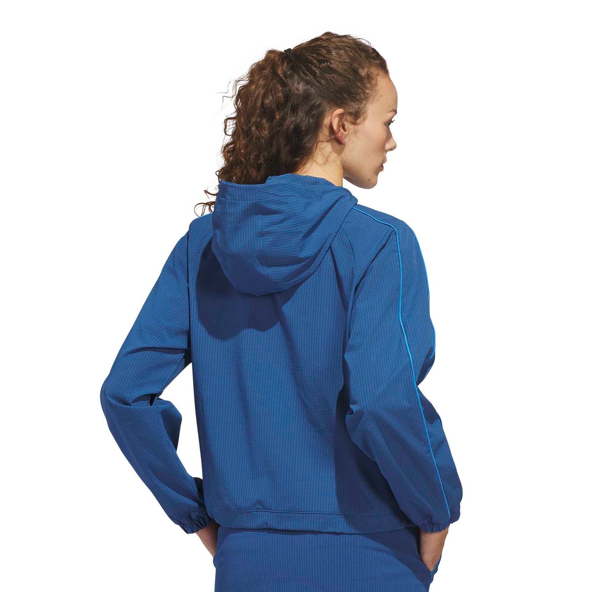 adidas Golf Women’s Seersucker 1/4 Zip Hoodie – Lightweight Comfort with Modern Fit & Front Pocket
