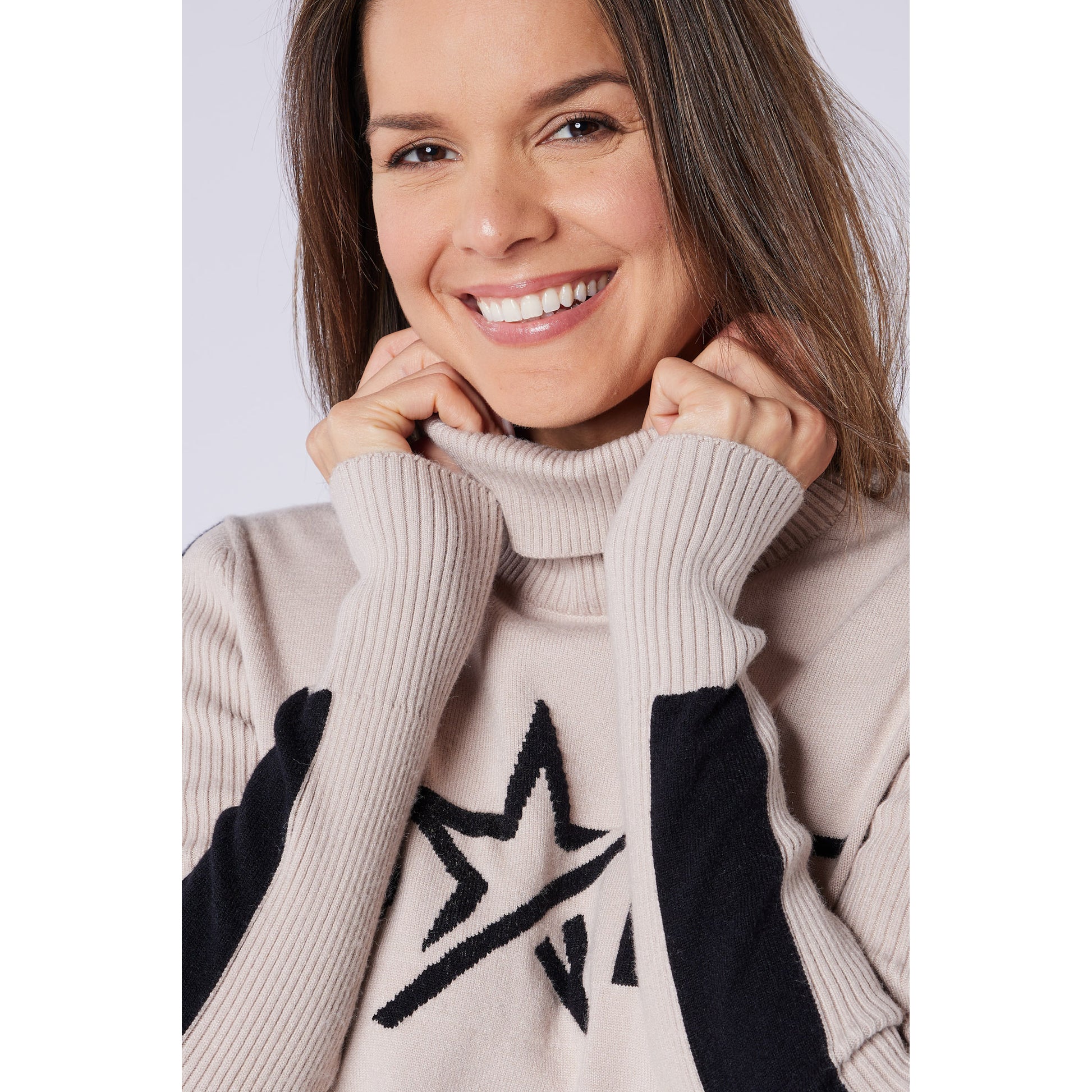 Swing Out Sister Womens 'Golf' Roll Neck with Ribbed Detail