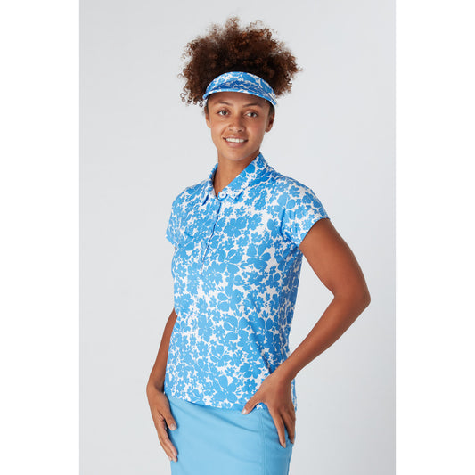 Swing Out Sister Full Bloom Print Cap Sleeve Golf Polo