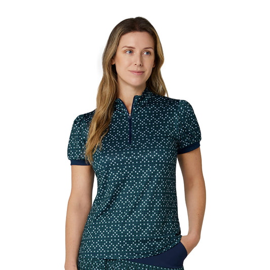Callaway Ladies Geo Print Puff Sleeve Polo - Elegant & Performance Ready