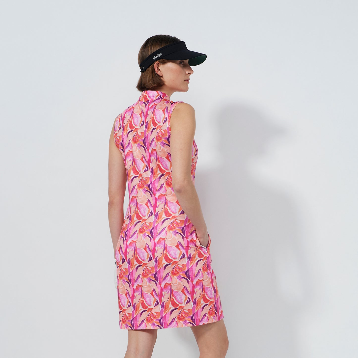 Daily Sports Ladies Quick Dry Sleeveless Dress in Abstract Leaf Print