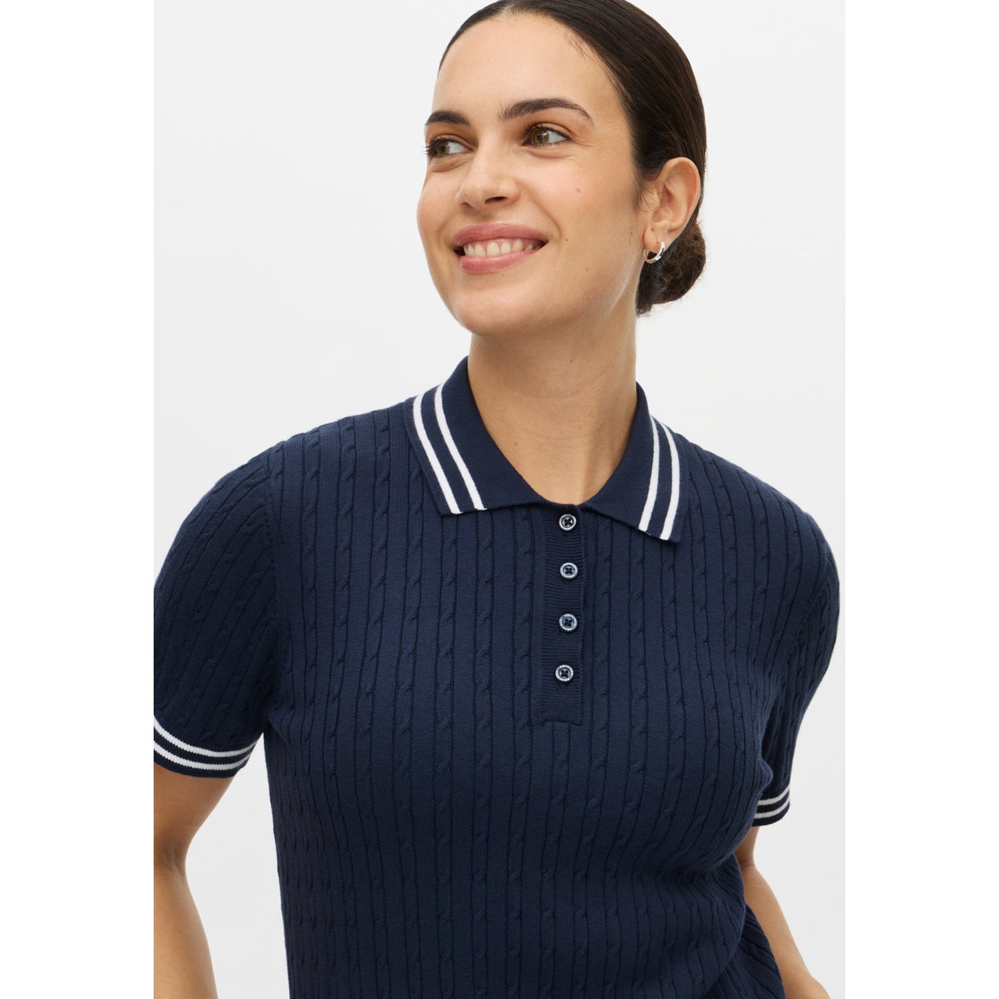 Rohnisch Ladies Knitted Navy Polo for Luxurious Cotton-Rich Comfort & Timeless Fairway Style