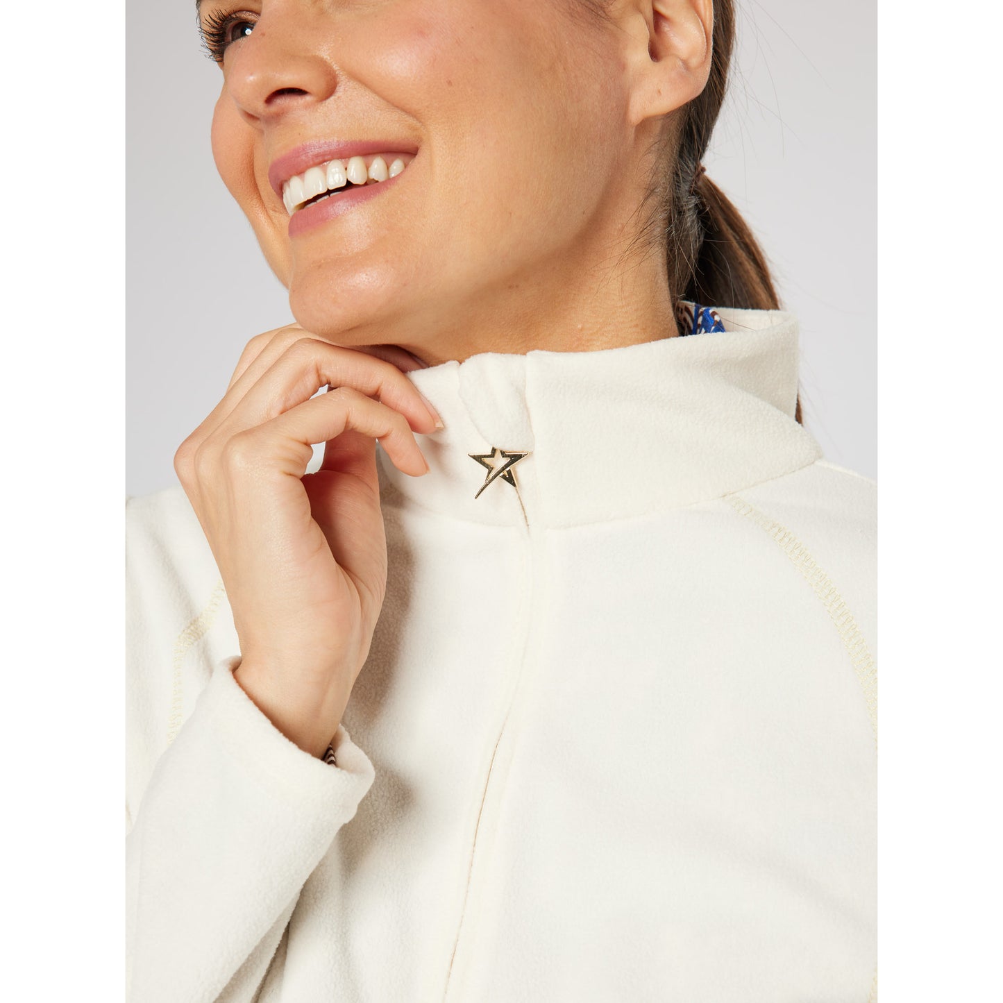 Swing Out Sister Ultra-Soft 1/4 Zip Fleece with Silver Thread Contour Seams 