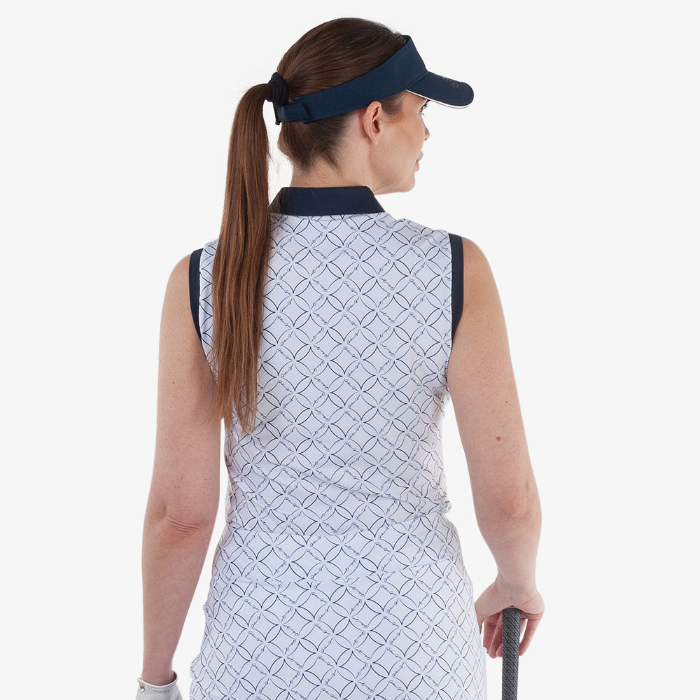Galvin Green Ladies Printed Sleeveless Polo for Beautifully Detailed, Breathable Performance