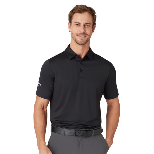 Callaway Mens Short Sleeve Solid Polo in Black