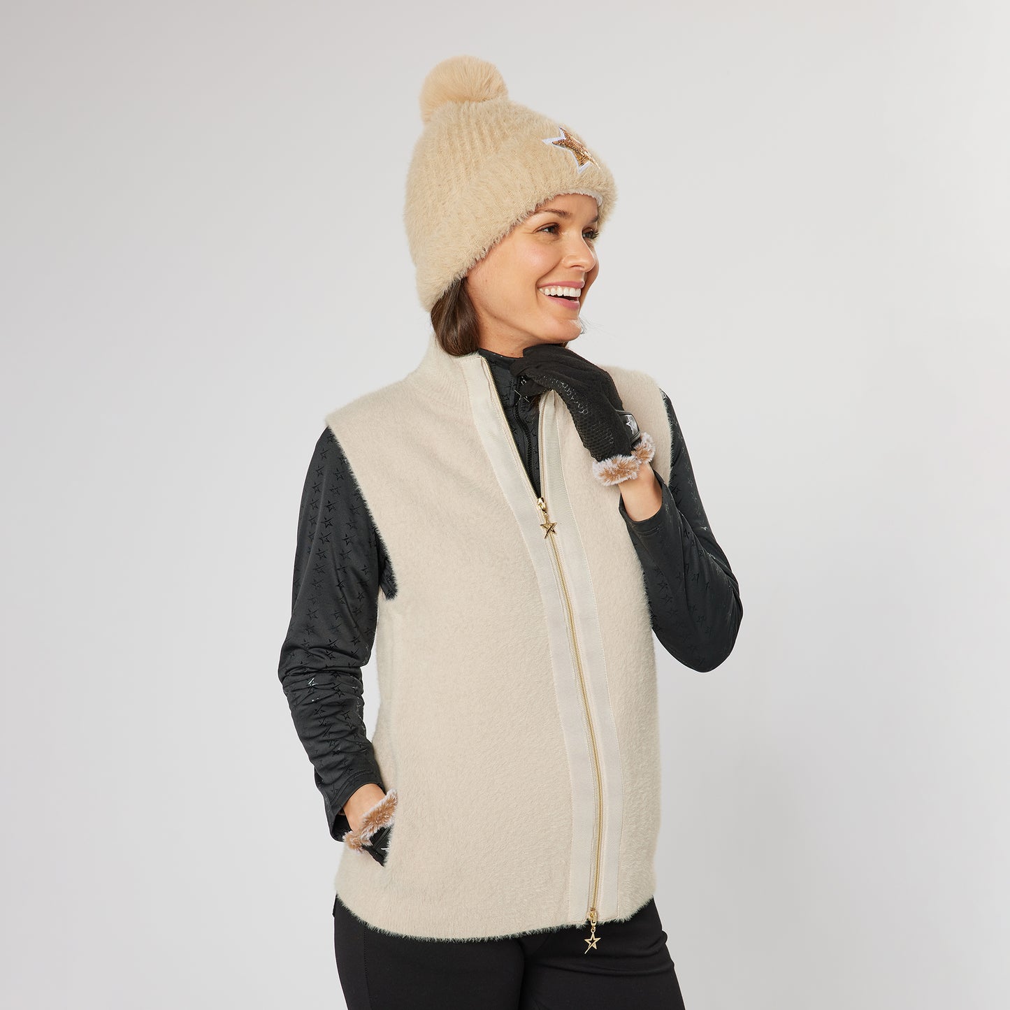 Swing Out Sister Ladies Soft-Stretch Faux Fur Gilet 