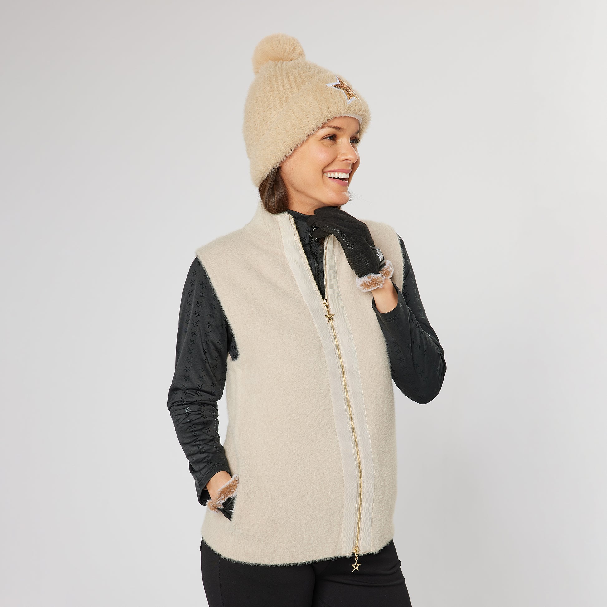 Swing Out Sister Ladies Soft-Stretch Faux Fur Gilet 