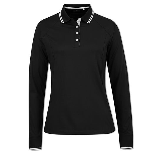 Callaway Ladies Long Sleeve Polo with Opti-Dri in Caviar