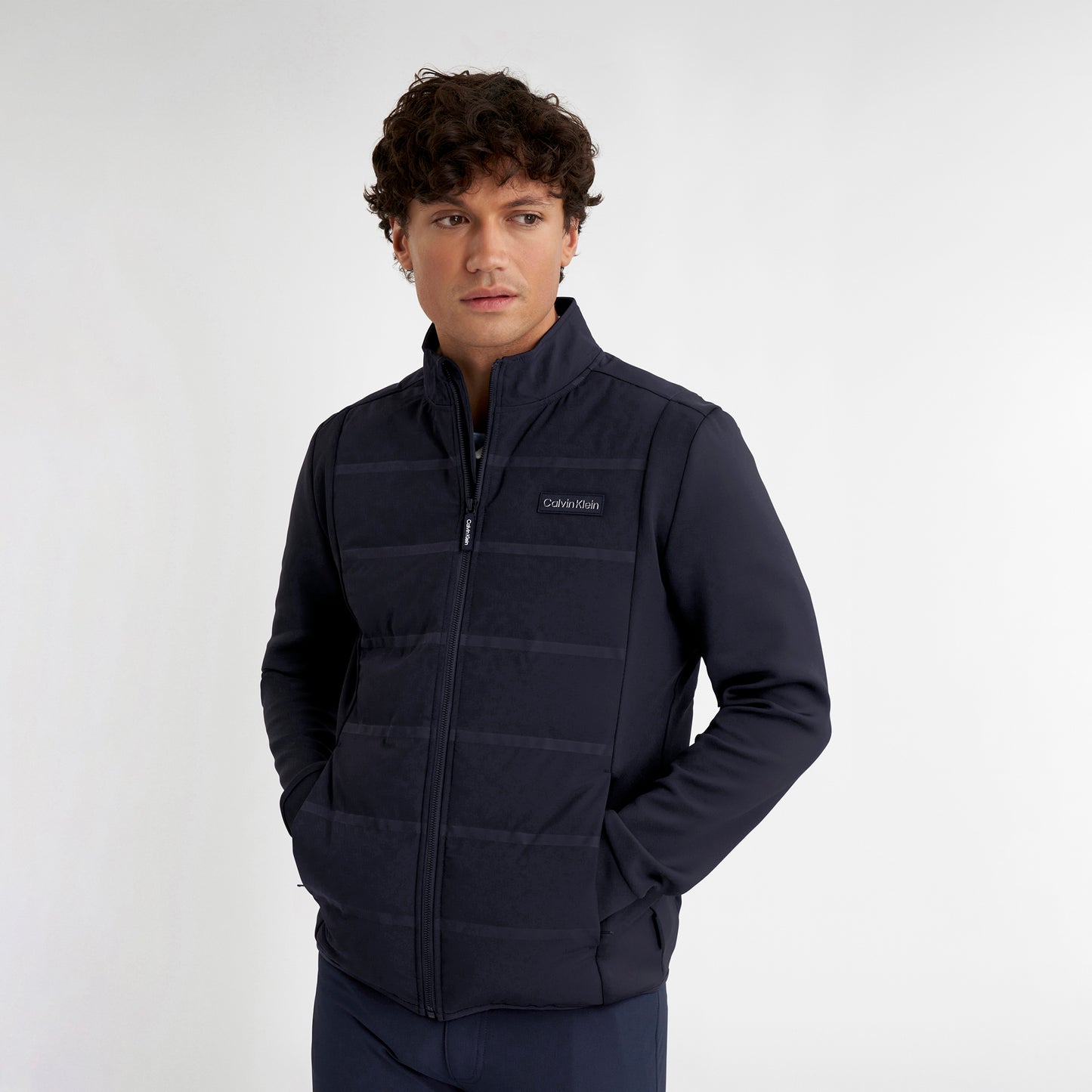 Calvin Klein Mens Hybrid Jacket in Navy