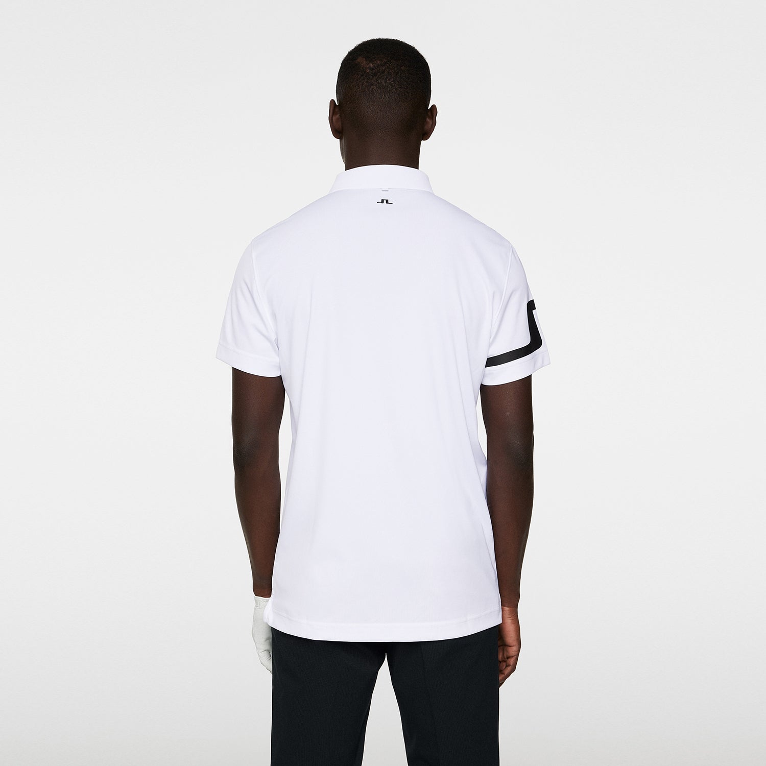 J.Lindeberg Mens Short Sleeve Polo with Bridge Print Sleeve