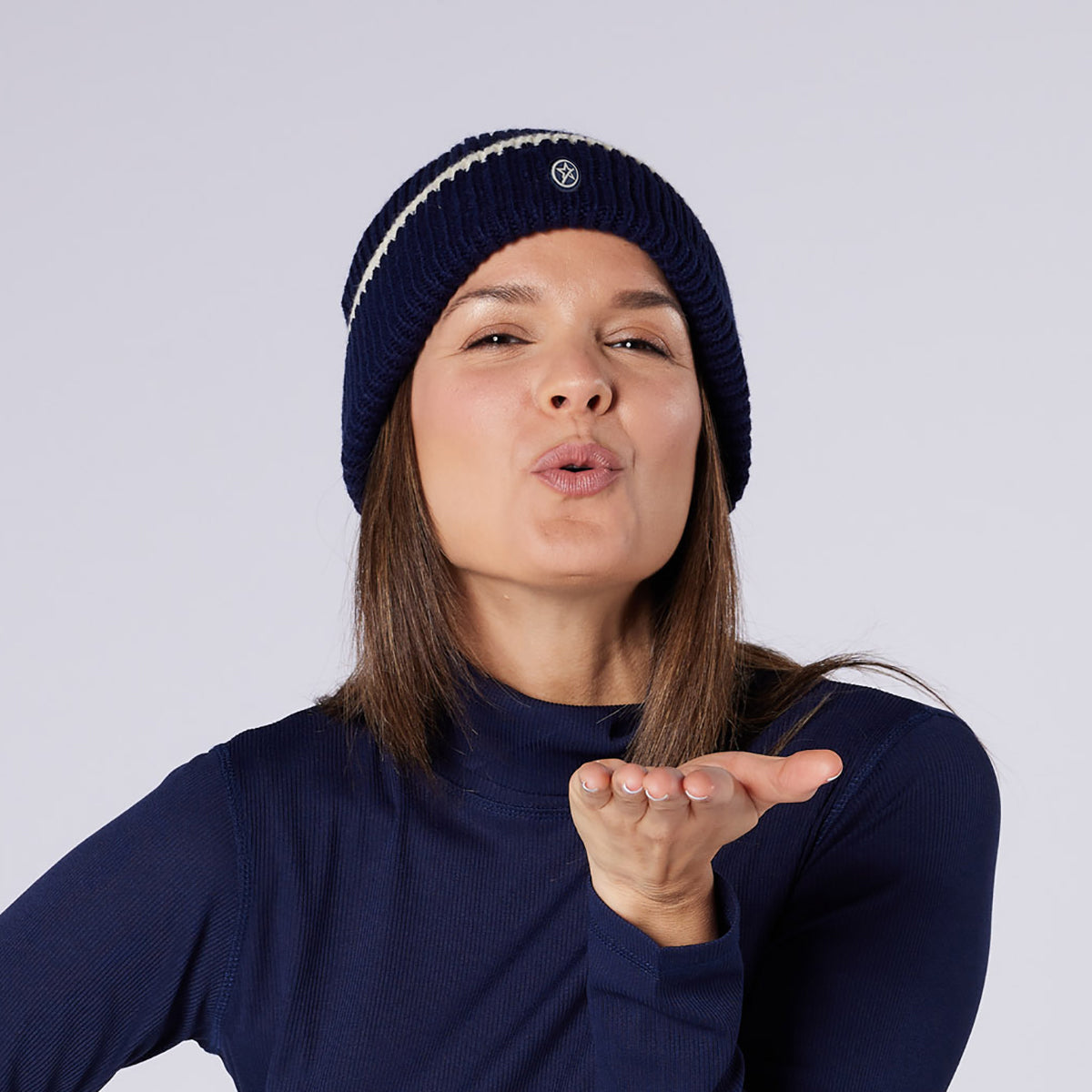 Swing Out Sister Fully Fleece Lined Water Resistant Beanie Hat in Navy