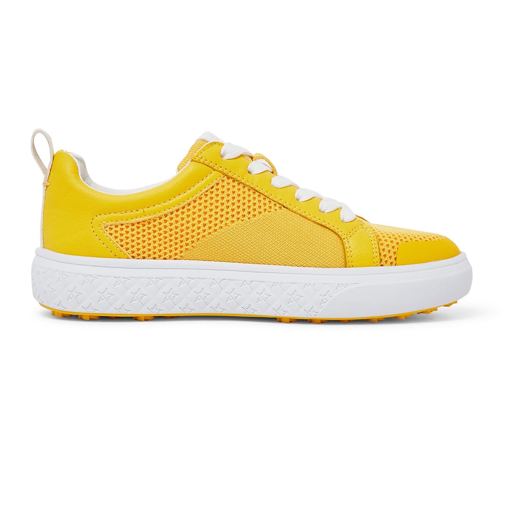 Swing Out Sister Ladies Mesh & Faux Leather Golf Shoes in a Fun Sunshine Shade