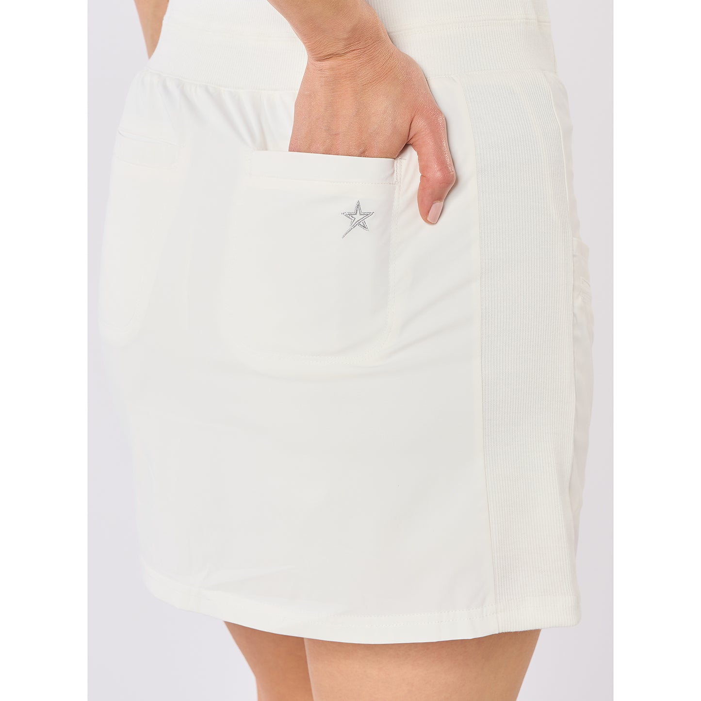 Swing Out Sister Ladies Lightweight Pull-On Skort with Neat Pocket Detail & Comfort Waistband for A Smooth Silhouette