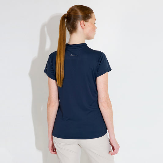Abacus Ladies DryCool Cap Sleeve Polo in Navy - Soft, Stretch