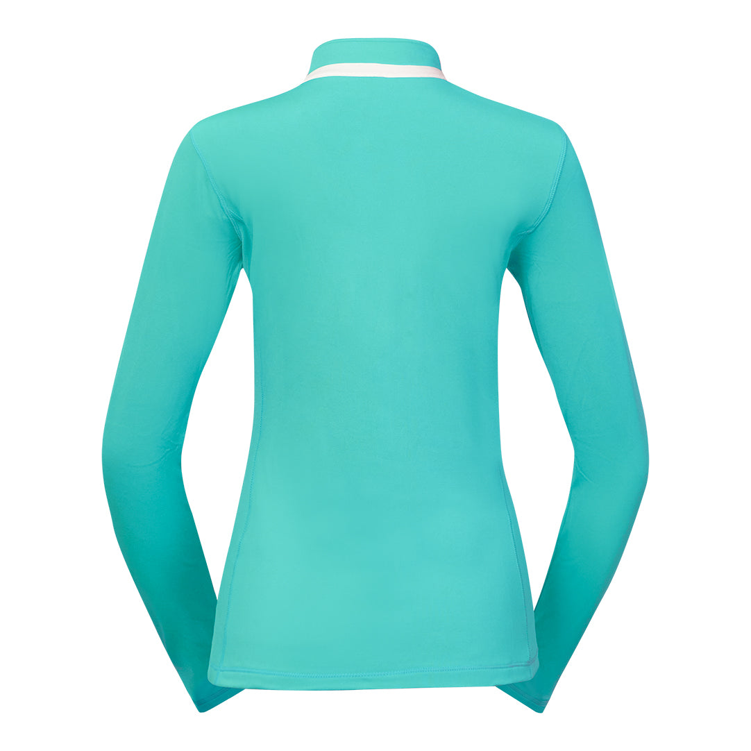 Pure Golf Ladies Mid-Layer Stretch Jacket with Full-Zip in Ocean Blue