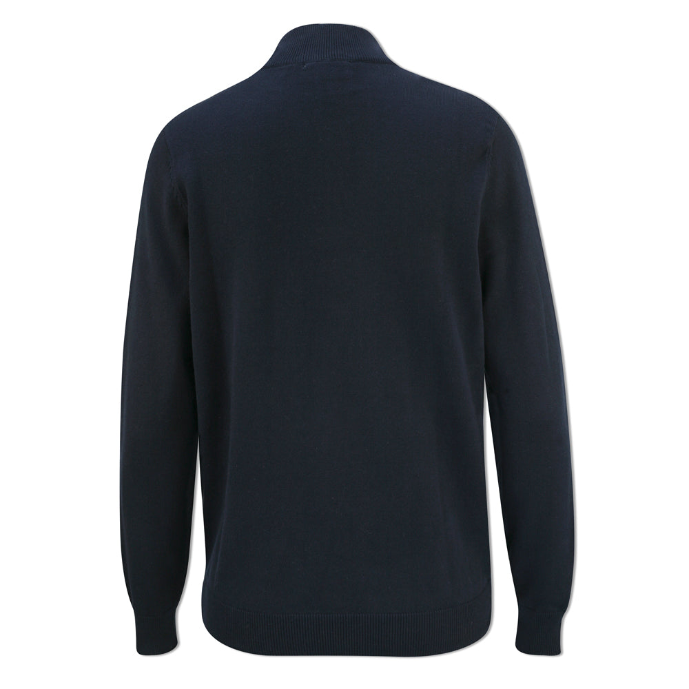 Glenmuir Ladies 100% Cotton Half-Zip Sweater in Navy Blue