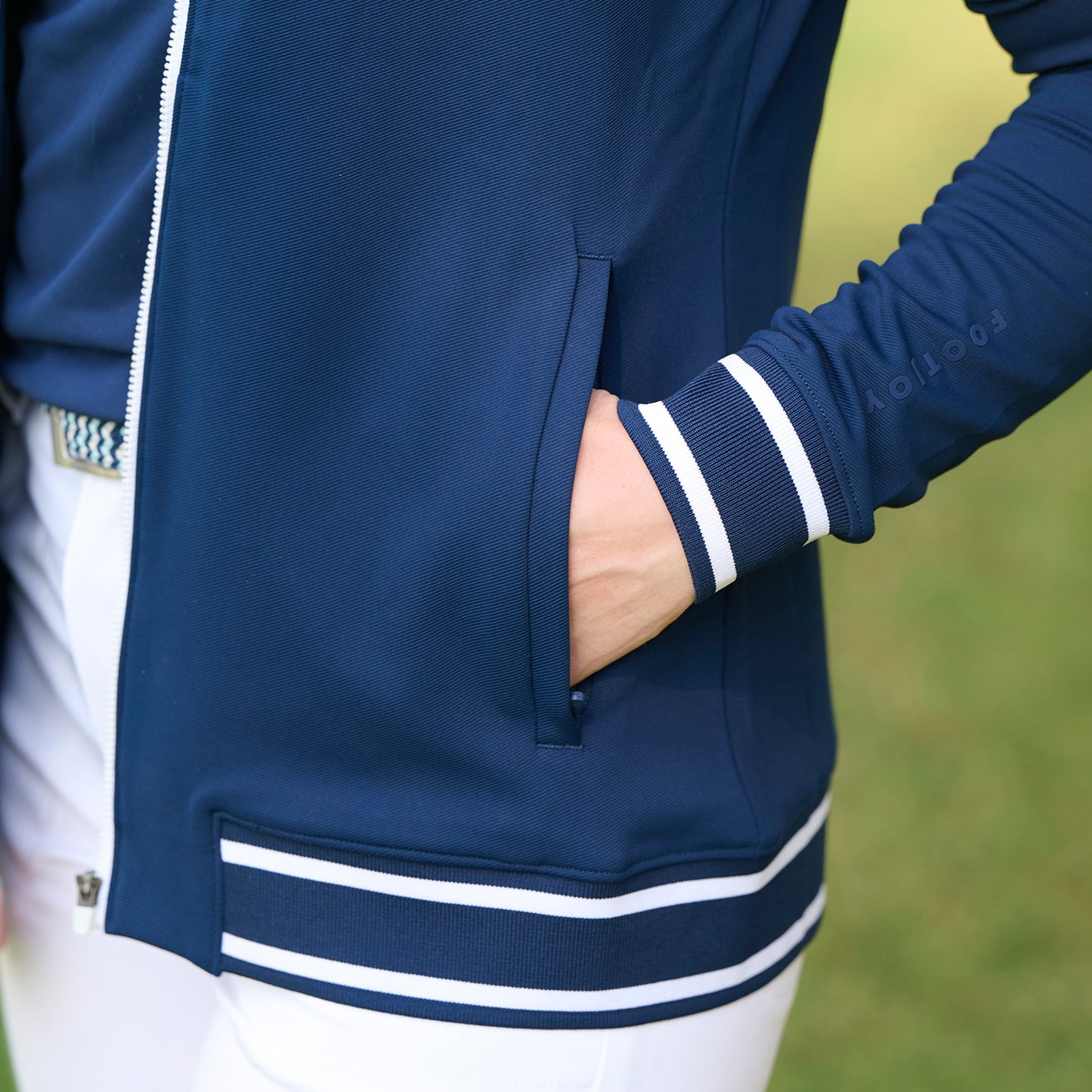 FootJoy Ladies Smart Track Jacket in Navy for a Chic Athleisure look
