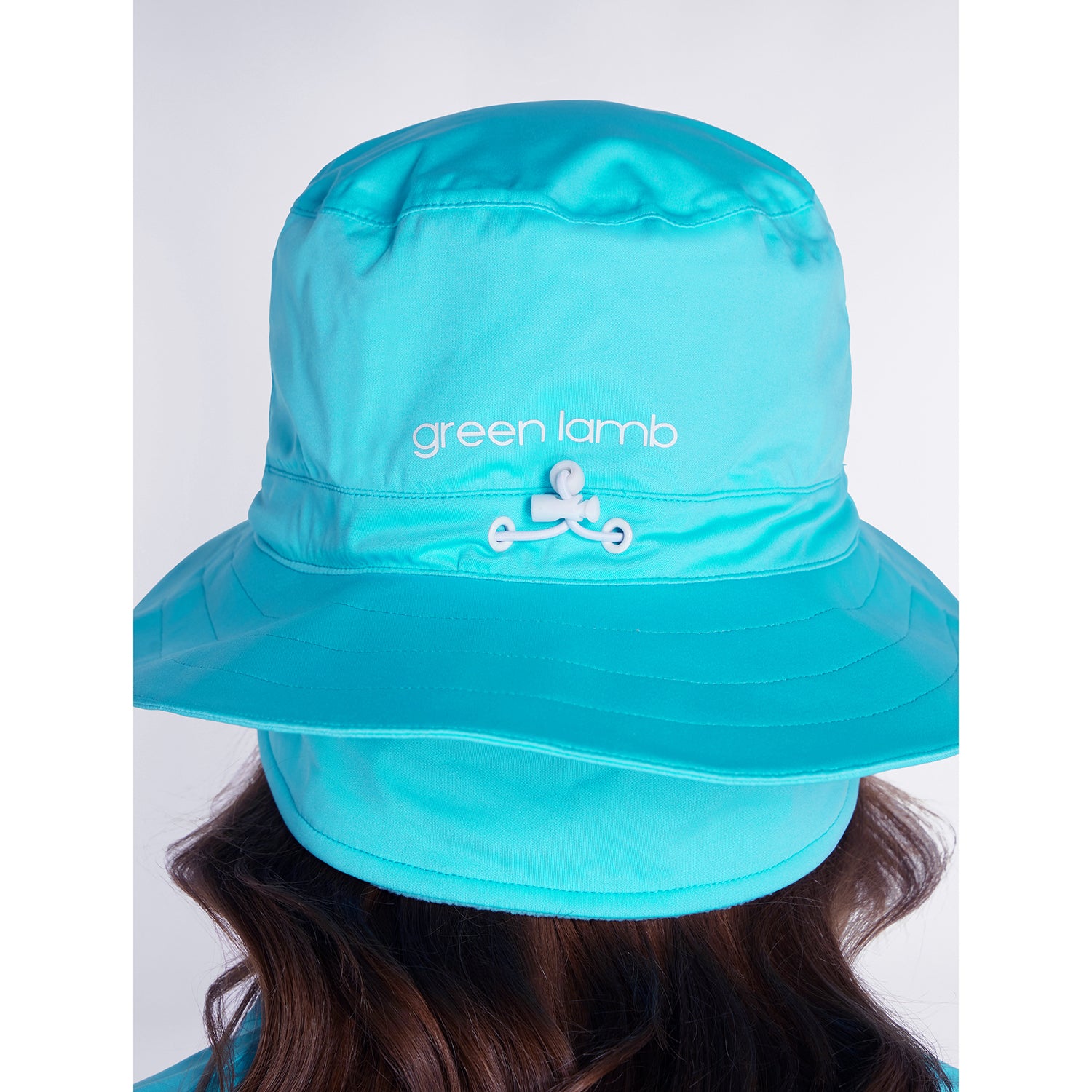 Green Lamb Ladies Waterproof Golf Hat in Scuba Blue