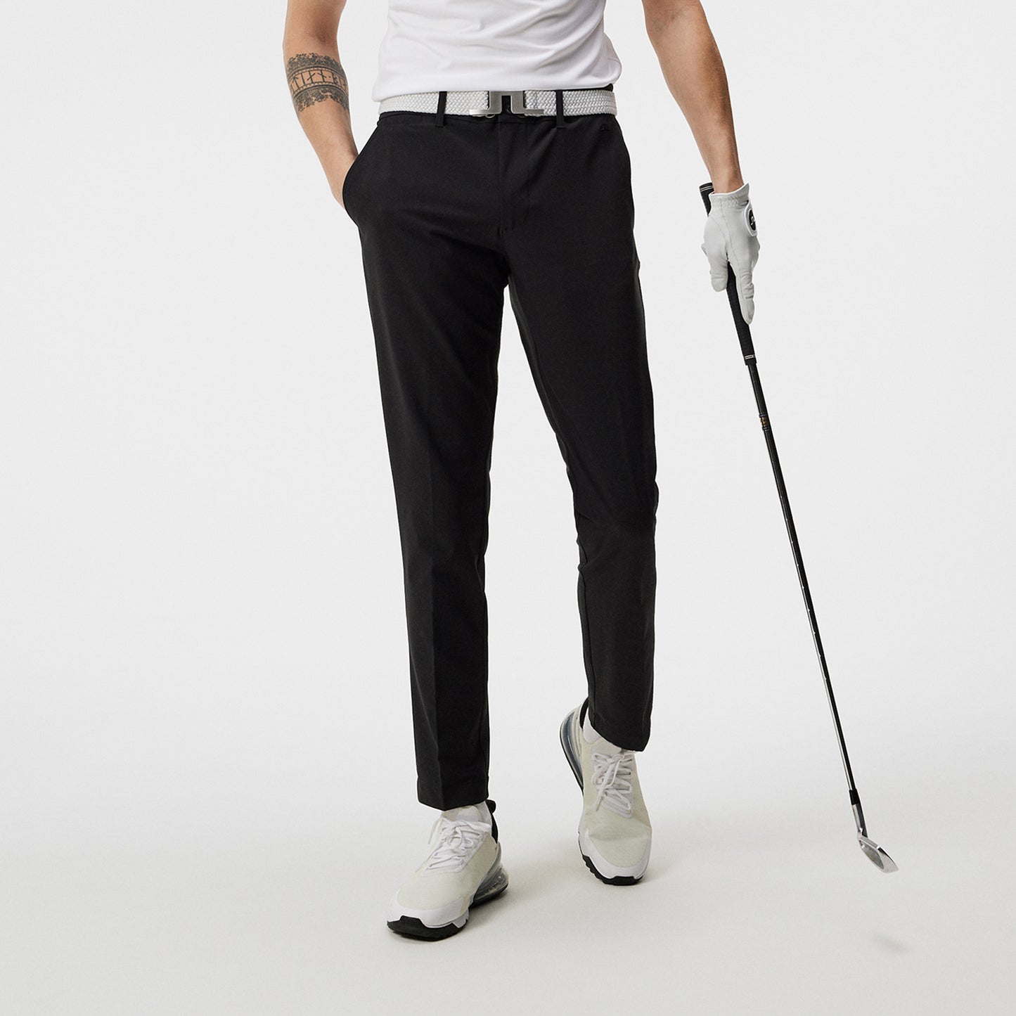 J.Lindeberg Mens Black Golf Trousers with Water Repellent Finish
