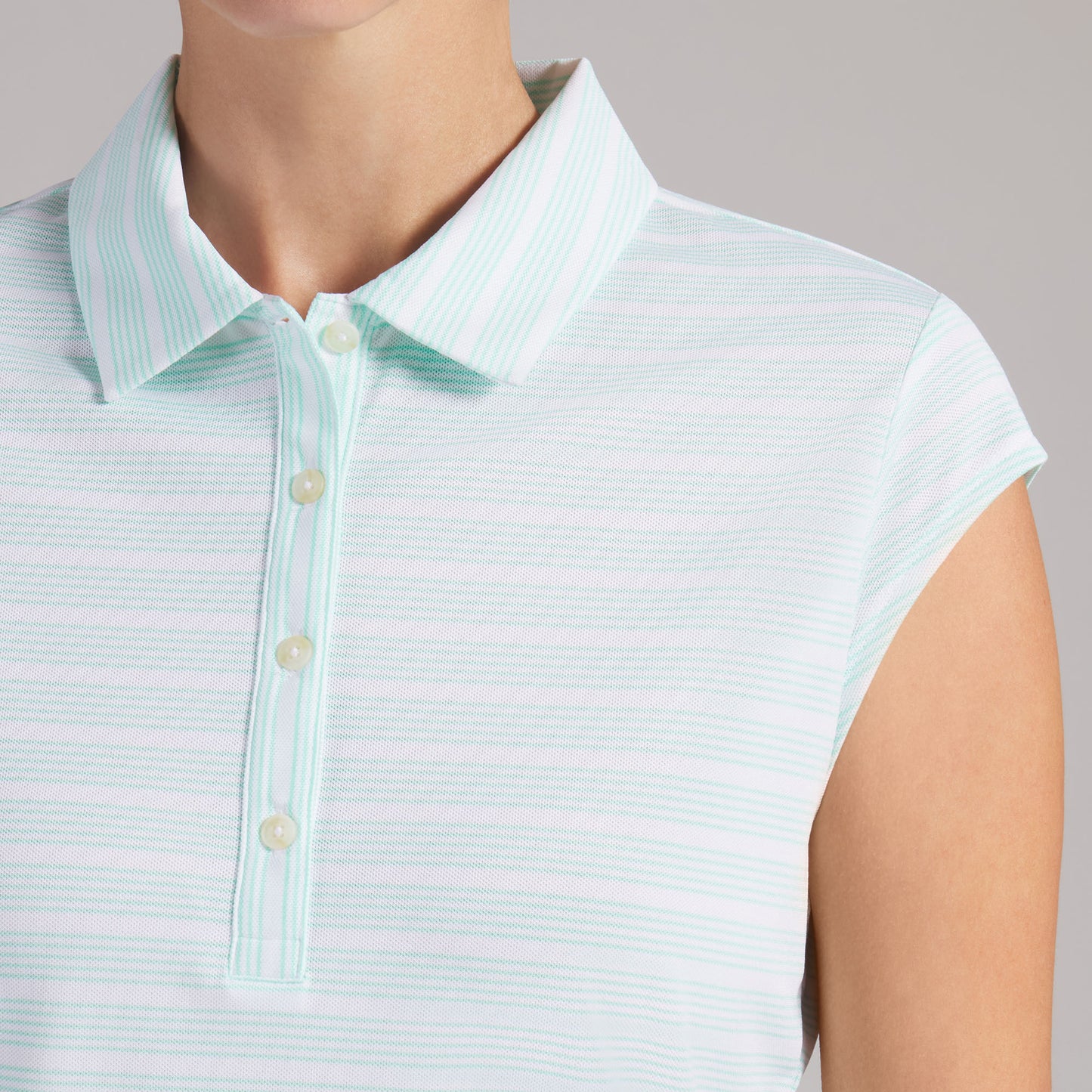 Puma Golf Ladies Pique Stripe Polo with Pretty Cap Sleeves for a Feminine Finish
