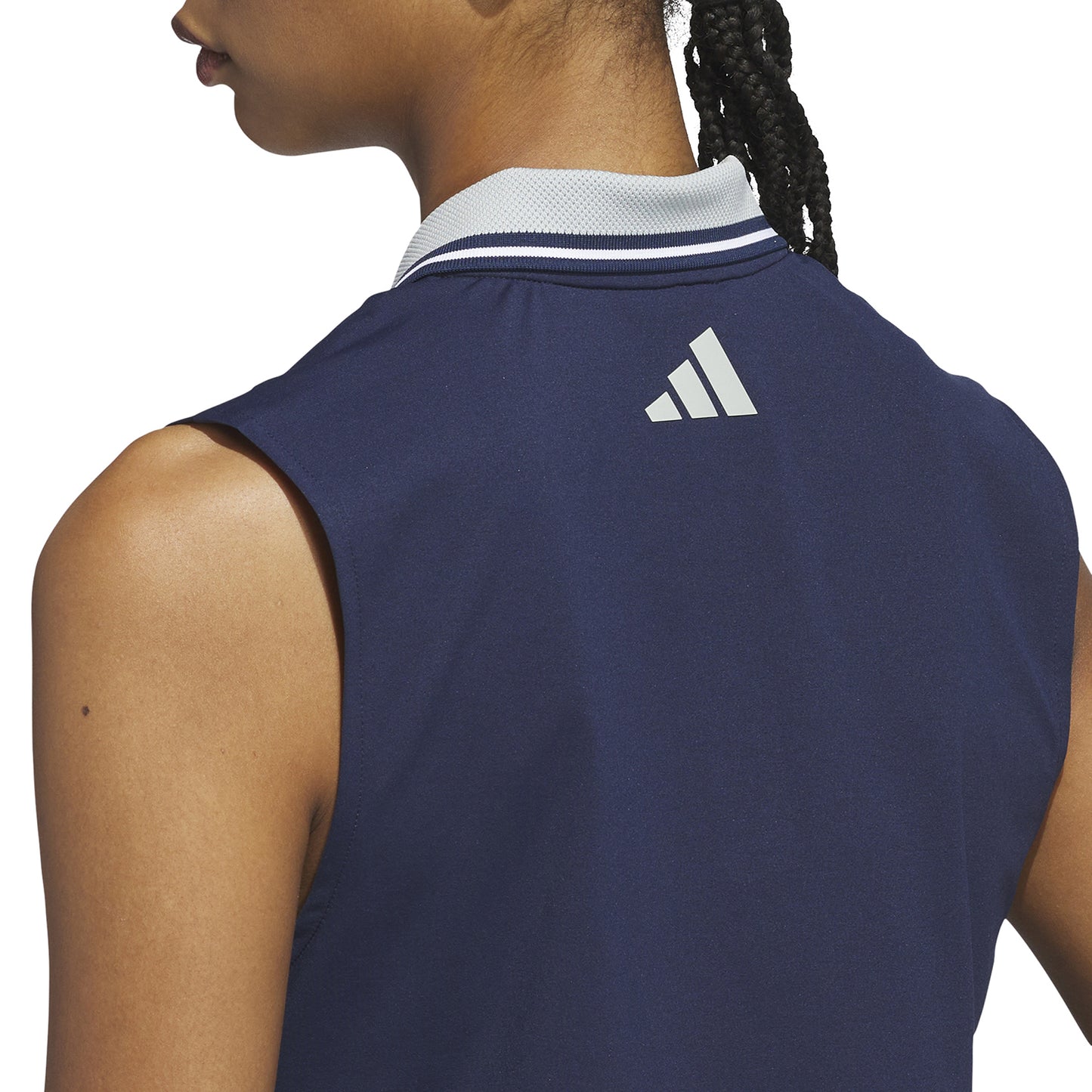 adidas Golf Ladies Navy Polo with Woven Collar