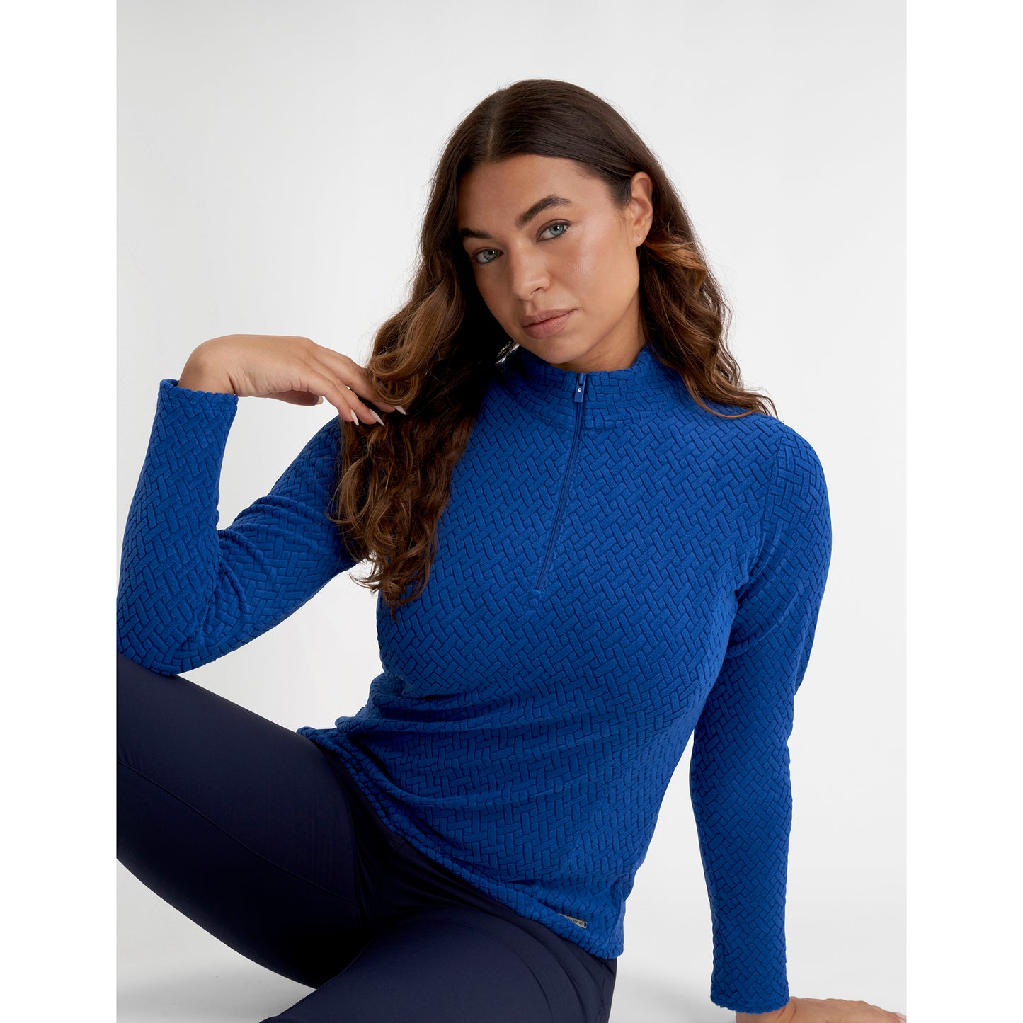 Green Lamb Ladies Textured Fleece 1/4 Zip Top