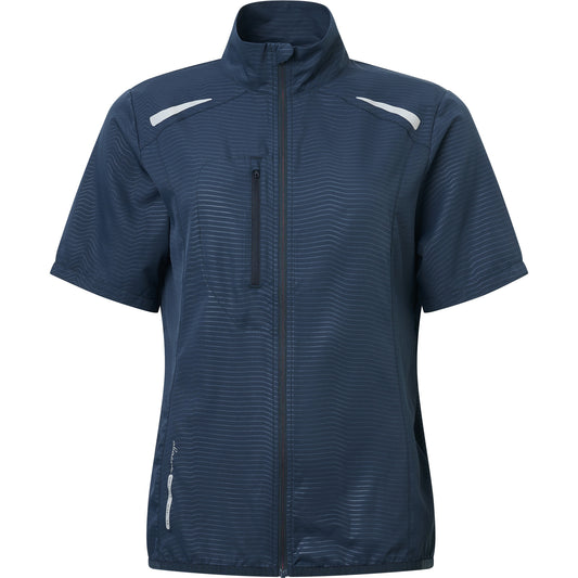 Abacus Ladies Half-Sleeve Stretch Wind Jacket in Navy - Lightweight & Weather-Ready
