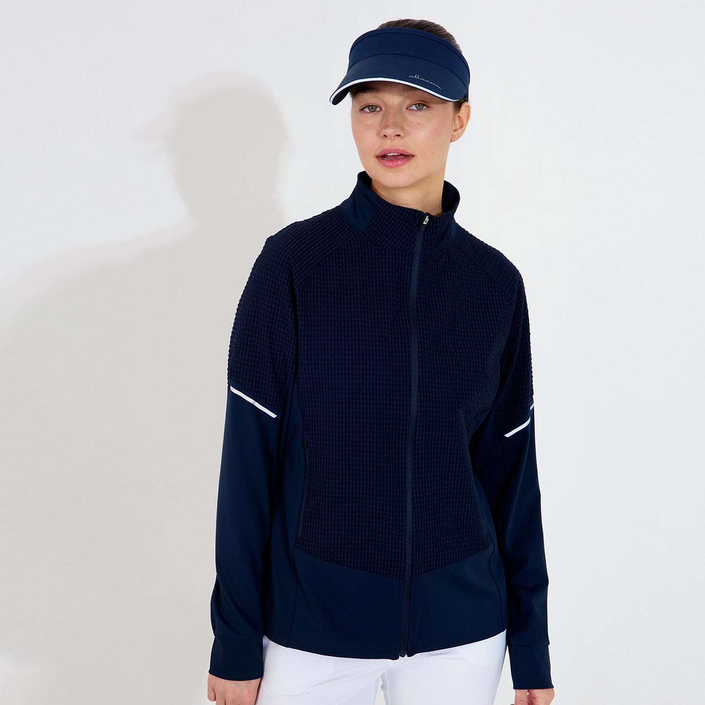 Abacus Ladies Hybrid Jacket in Navy - Lightweight, Breathable, Windproof, Water Repellent