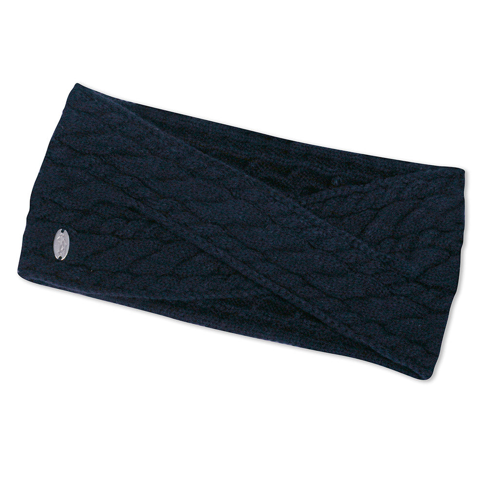 Glenmuir Ladies Robyn Cable Twist Knitted Headband in Navy