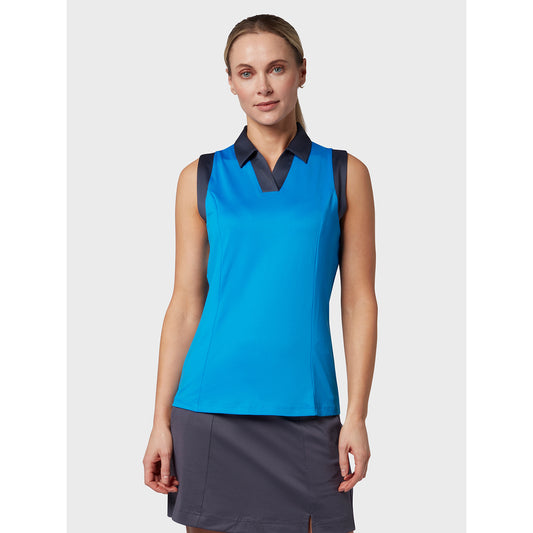 Callaway Ladies Sleeveless Colour Block Polo Shirt - Last One XS Only Left