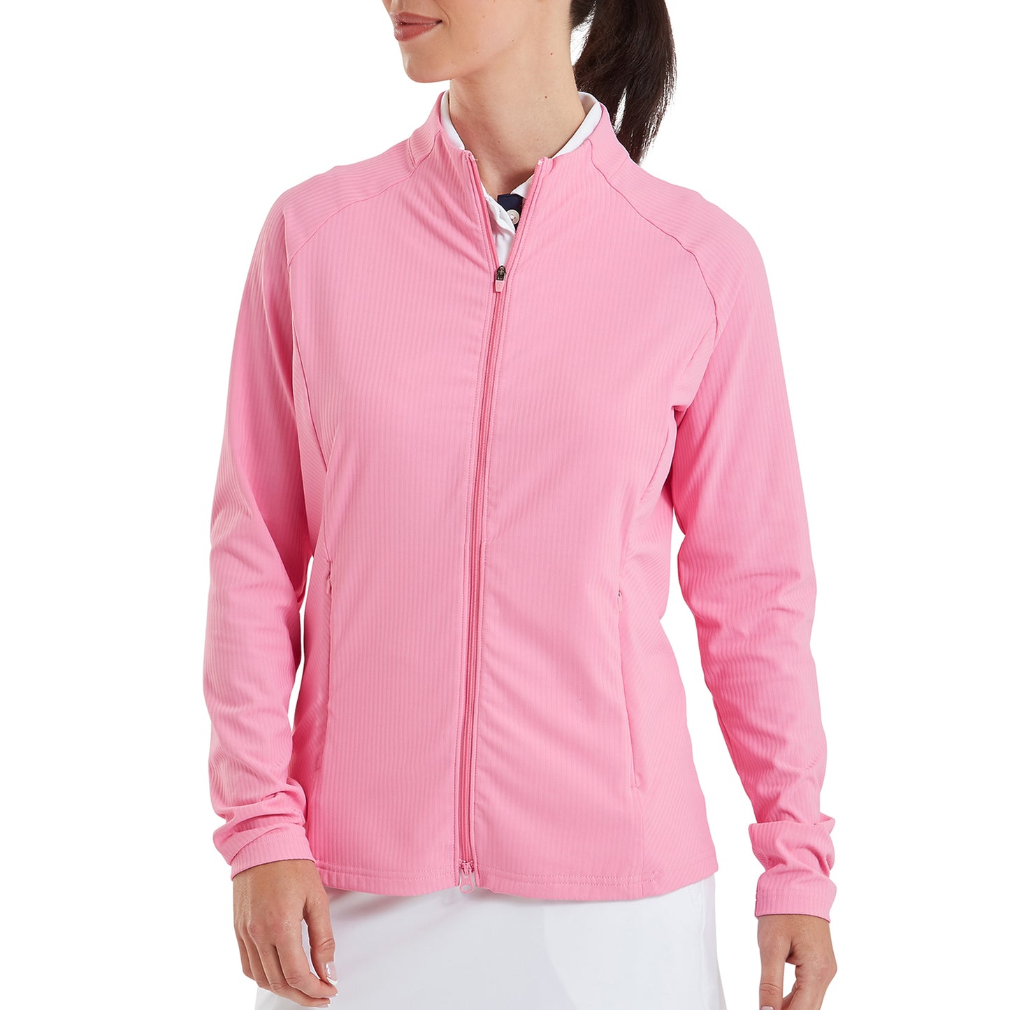 FootJoy Ladies Full Zip Mid-Layer with Ribbed Details for a Striking Silhouette