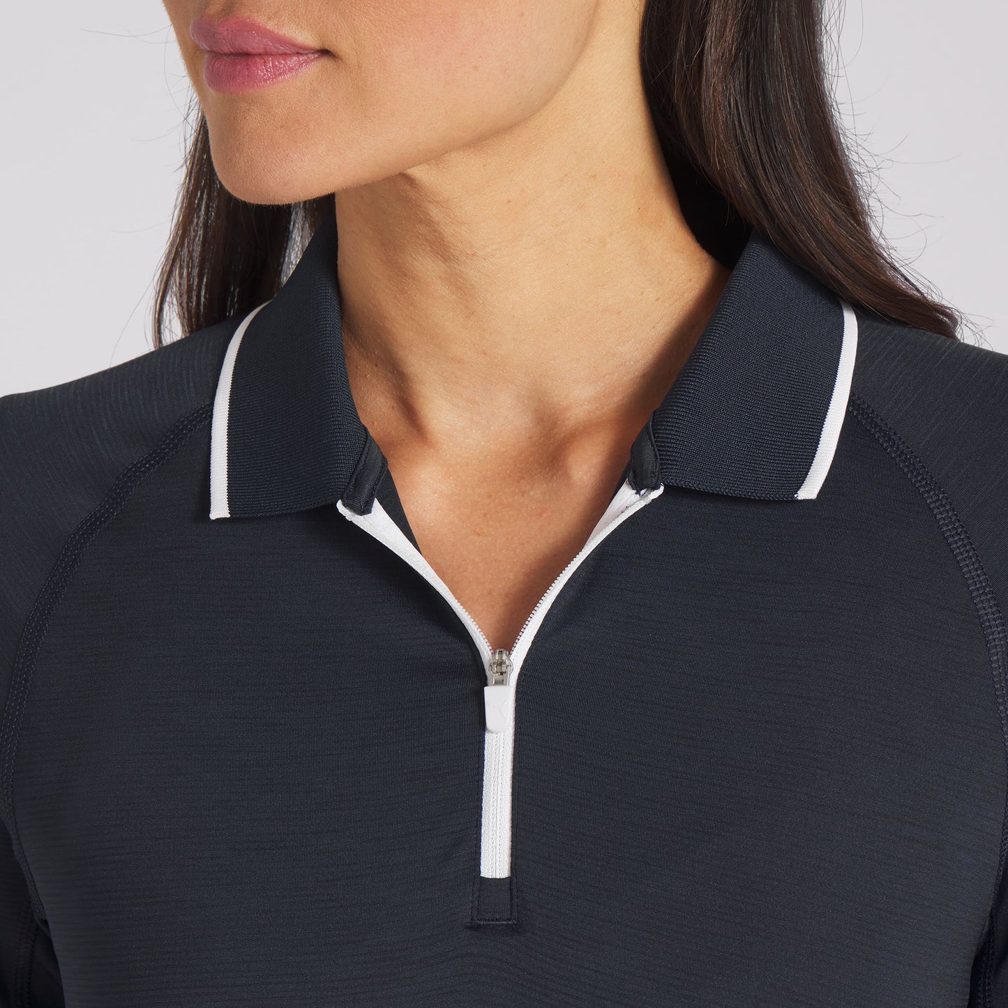 Puma Ladies Deep Navy You-V Long Sleeve Zip-Neck Top with UPF 50+