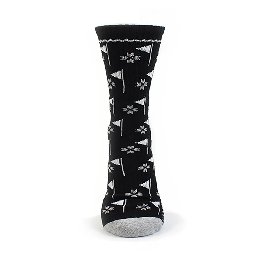 Surpizeshop Ladies Black Crew Golf Flag Socks