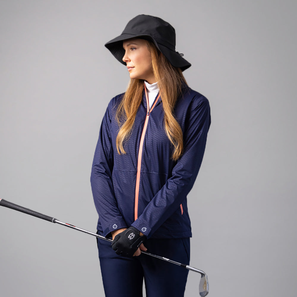 Sunderland Ladies Insulating Waterproof Jacket with Hood in Navy Shell Print