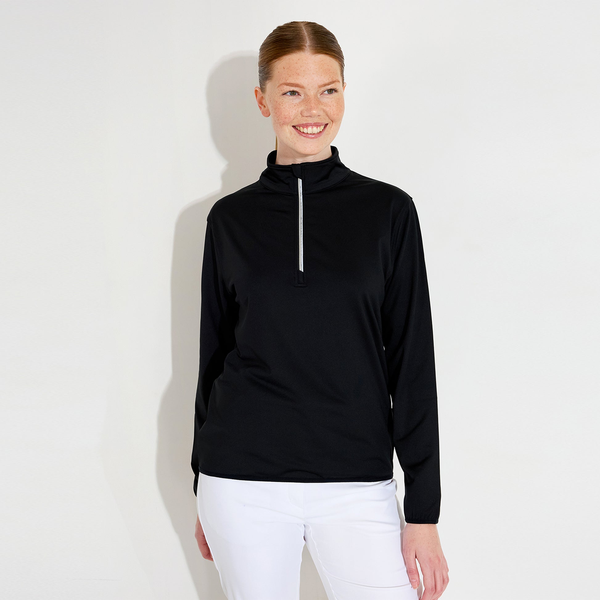Abacus Ladies Black Zip-Neck Fleece