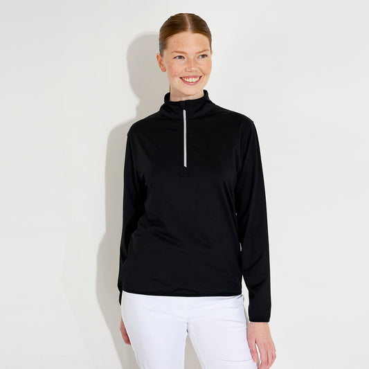 Abacus Ladies Black Zip-Neck Fleece