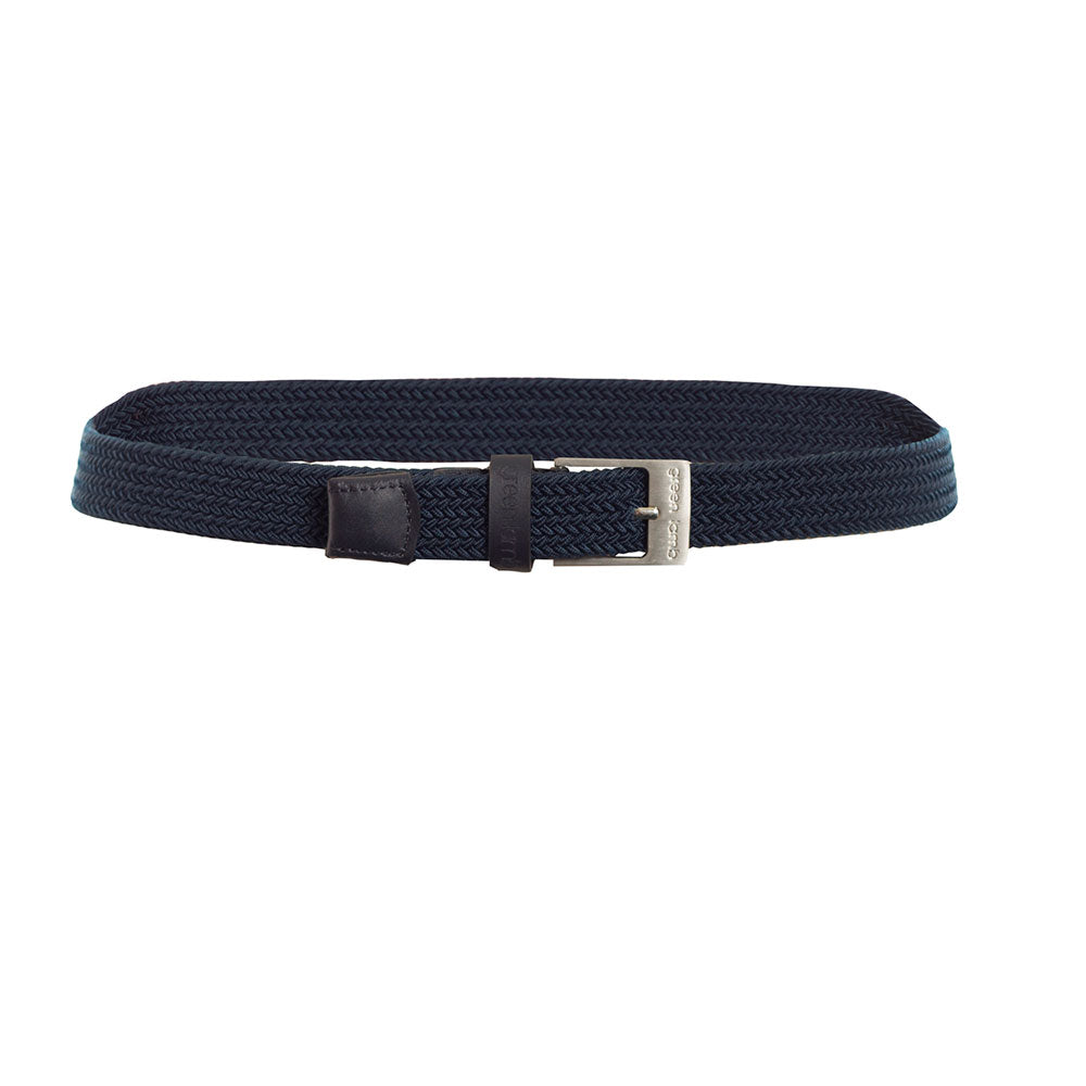 Green Lamb Ladies Elasticated Braided Stretch Belt in Navy