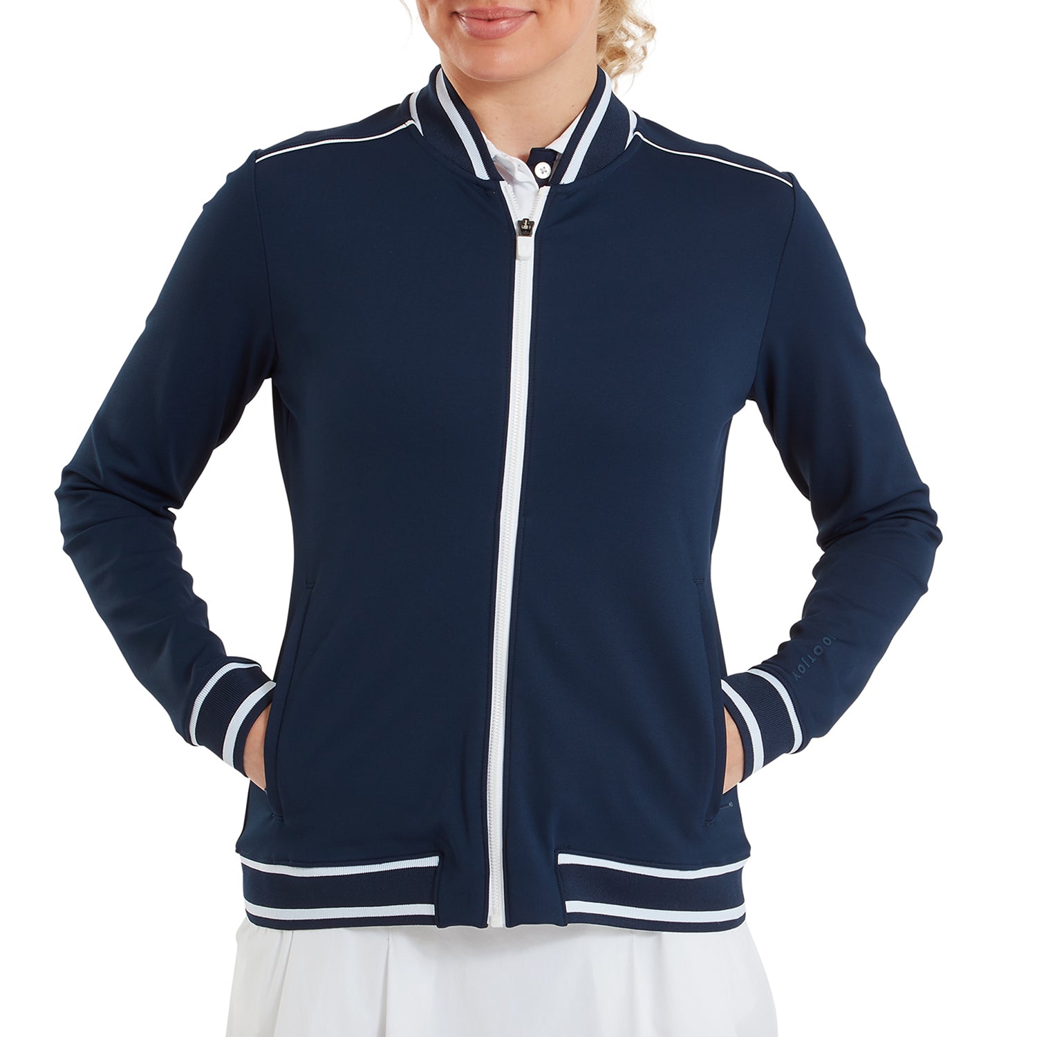 FootJoy Ladies Smart Track Jacket in Navy for a Chic Athleisure look