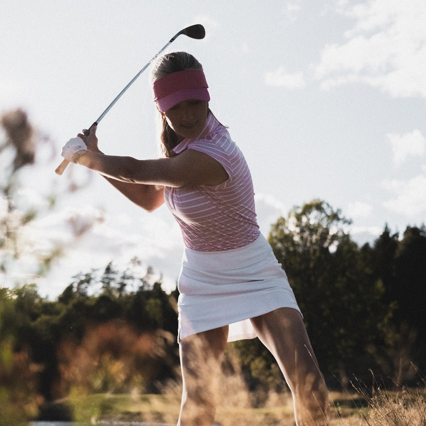 Puma Golf Ladies Pique Stripe Polo with Pretty Cap Sleeves for a Feminine Finish
