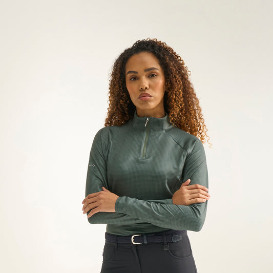 PING Ladies Printed Long-Sleeve Golf Top with Brushed Back Inner