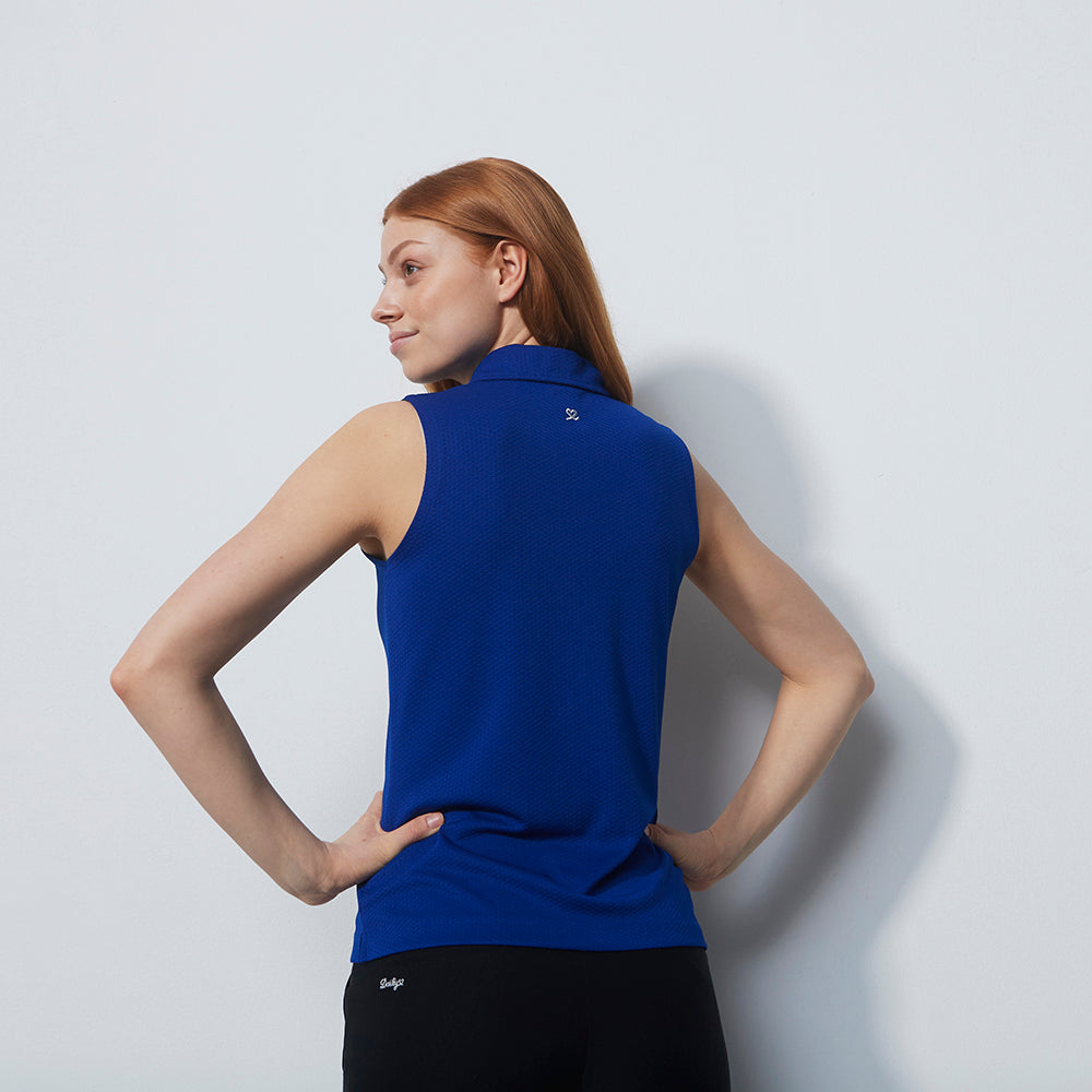 Daily Sports Honeycomb Structured Sleeveless Polo in Spectrum Blue