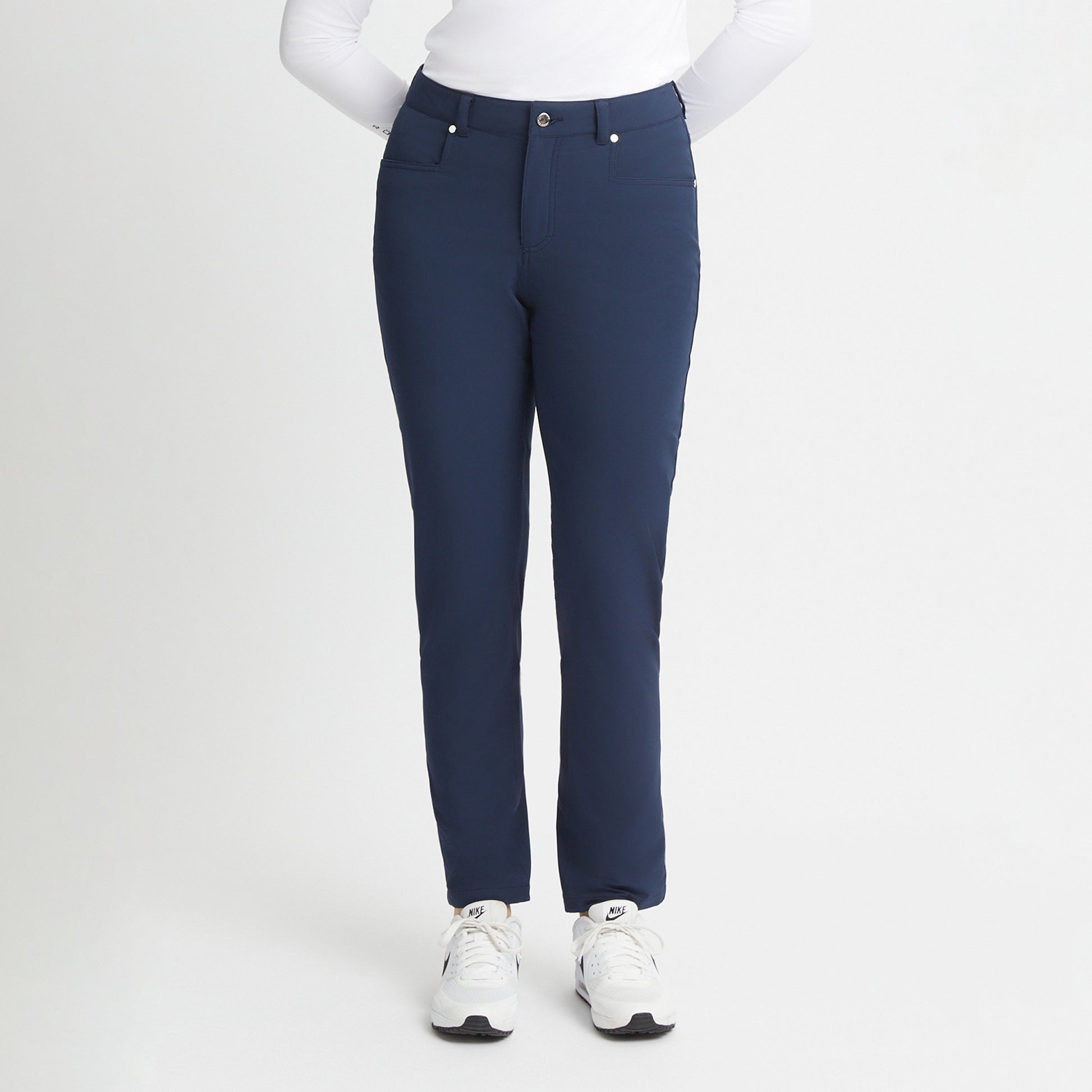 Rohnisch Ladies Navy Golf Trousers with Warm Brushed Inner
